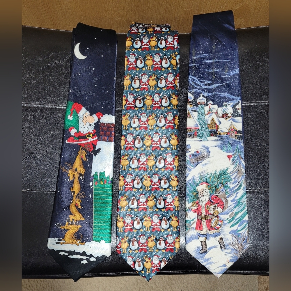 Christmas Santa Yule,Wembley,Korea ties bundle-3 pcs.